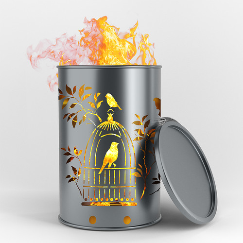 Bidone fuoco gabbia - , per